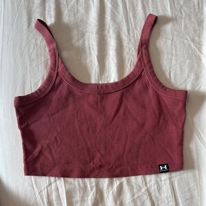Under Armour Ribbed Crop Top in Dusty Rose